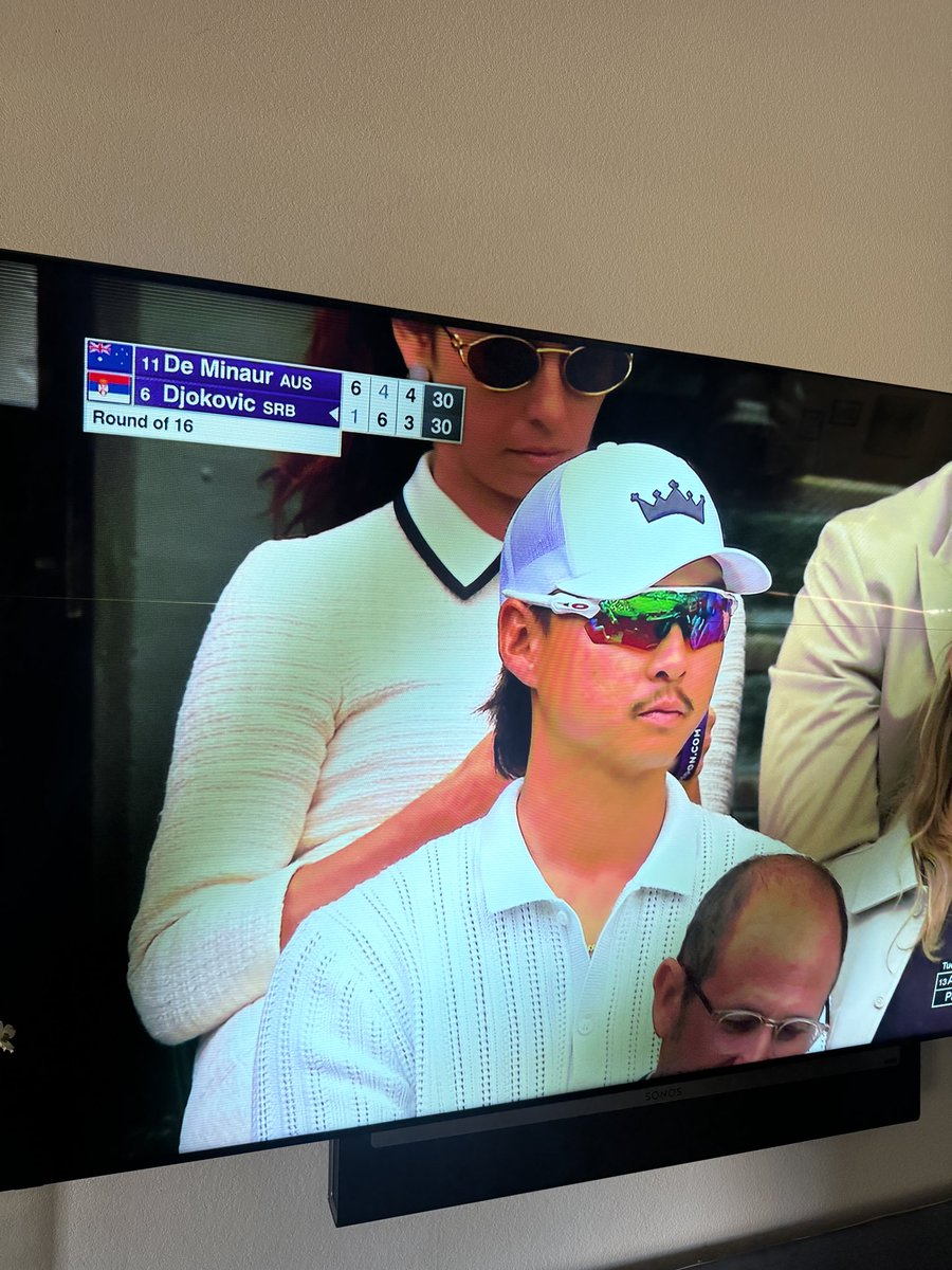 jake_hansen_'s tweet image. Min Woo Lee representing #LasVegas’ Summit Club hat at @Wimbledon, @LasVegasLocally.