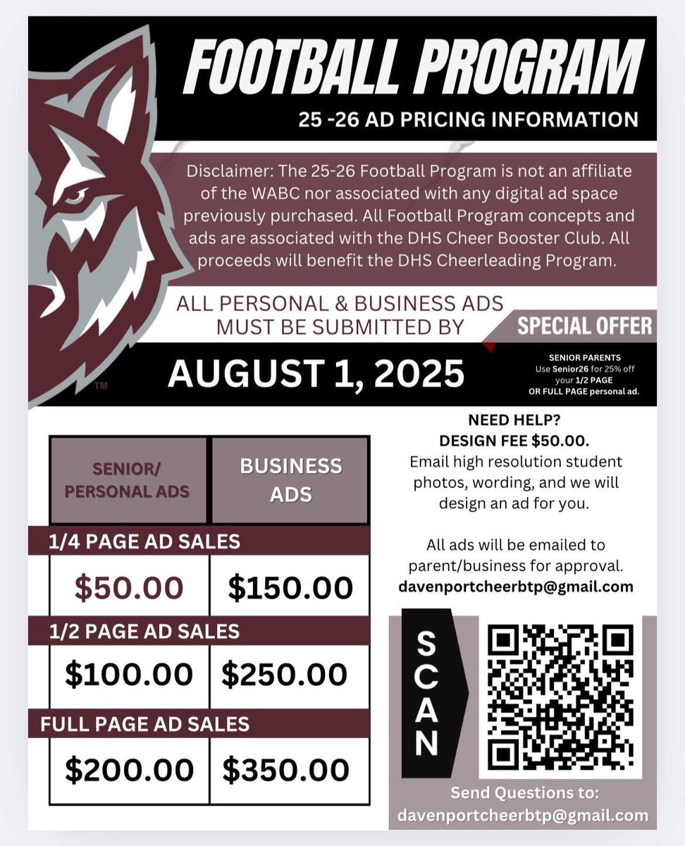 Don’t forget to support DHS Cheer for their 25-26 season!! 📣💥