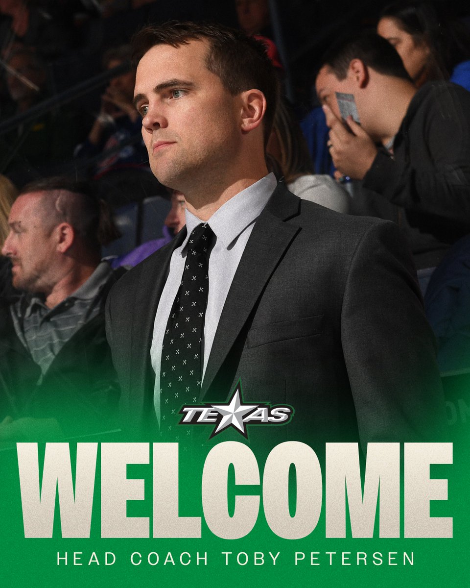 X - Dallas Stars (@dallasstars) on Twitter photo Welcome back to #TexasHockey, Toby!
We have named Toby Petersen Head Coach of the <a href="/TexasStars/">Texas Stars</a> 🌟 Welcome back to #TexasHockey, Toby!
We have named Toby Petersen Head Coach of the <a href="/TexasStars/">Texas Stars</a> 🌟