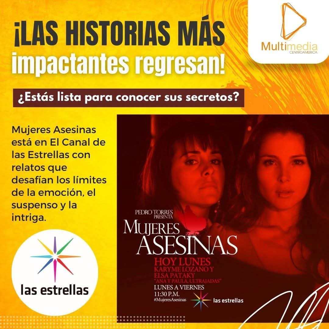 Multimedia65677's tweet photo. ¡Crímenes, pasiones y secretos oscuros! Mujeres Asesinas te lleva a los límites del alma humana. 
#MujeresAsesinas #CanalDeLasEstrellas https://t.co/aBQZpaONb6