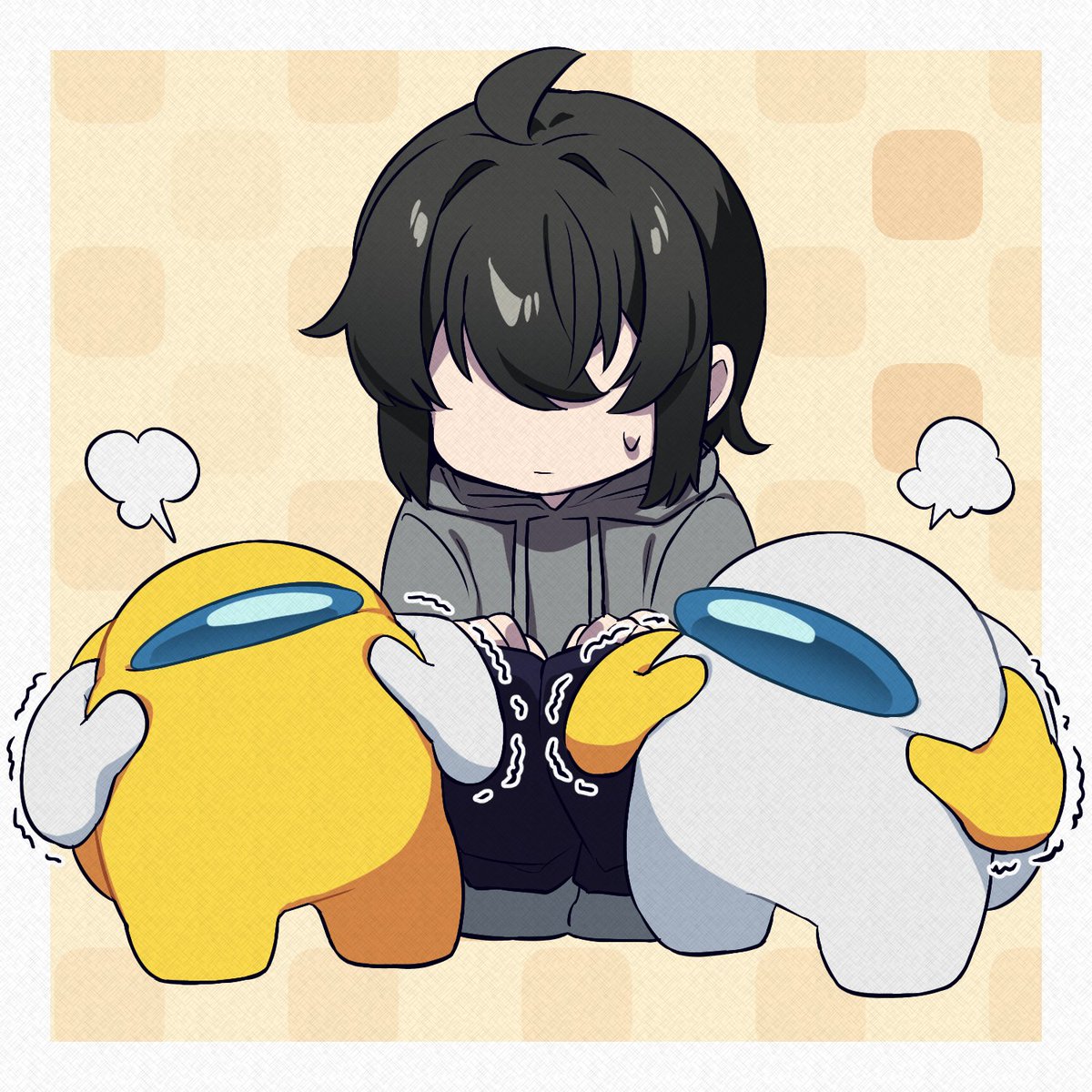 喧嘩中…💛🤍　#あもんぐあーす