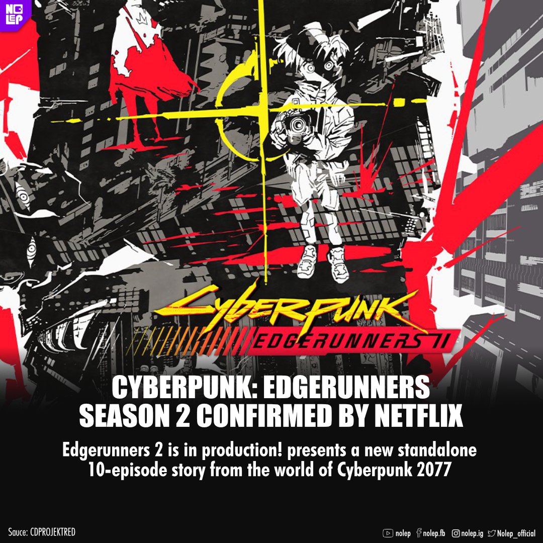 Nolep_official's tweet photo. #Cyberpunk: Edgerunners 2 was officially announced at Anime Expo 2025 by CD Projekt RED and Studio Trigger. The new 10-episode season is a standalone sequel with a fresh cast and story, set once again in Night City. https://t.co/GGXloa1WY8