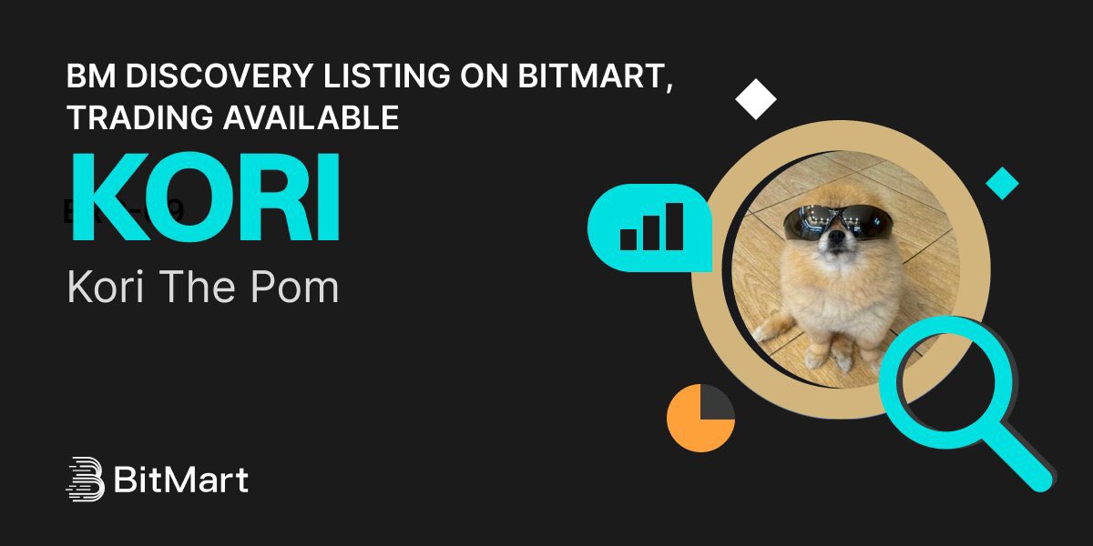 BitMart_SA's tweet photo. #BitMart announces the BM Discovery listing of Kori The Pom (KORI) @pomkori 🔥

Meme coin on solana.

💰Trading pair: KORI/USDT
💎Deposit: Available
💎Trading: 7/7/2025 10:00 AM IST

💰Trade now: https://t.co/crea5FUQyK https://t.co/PAMtzOWQqW