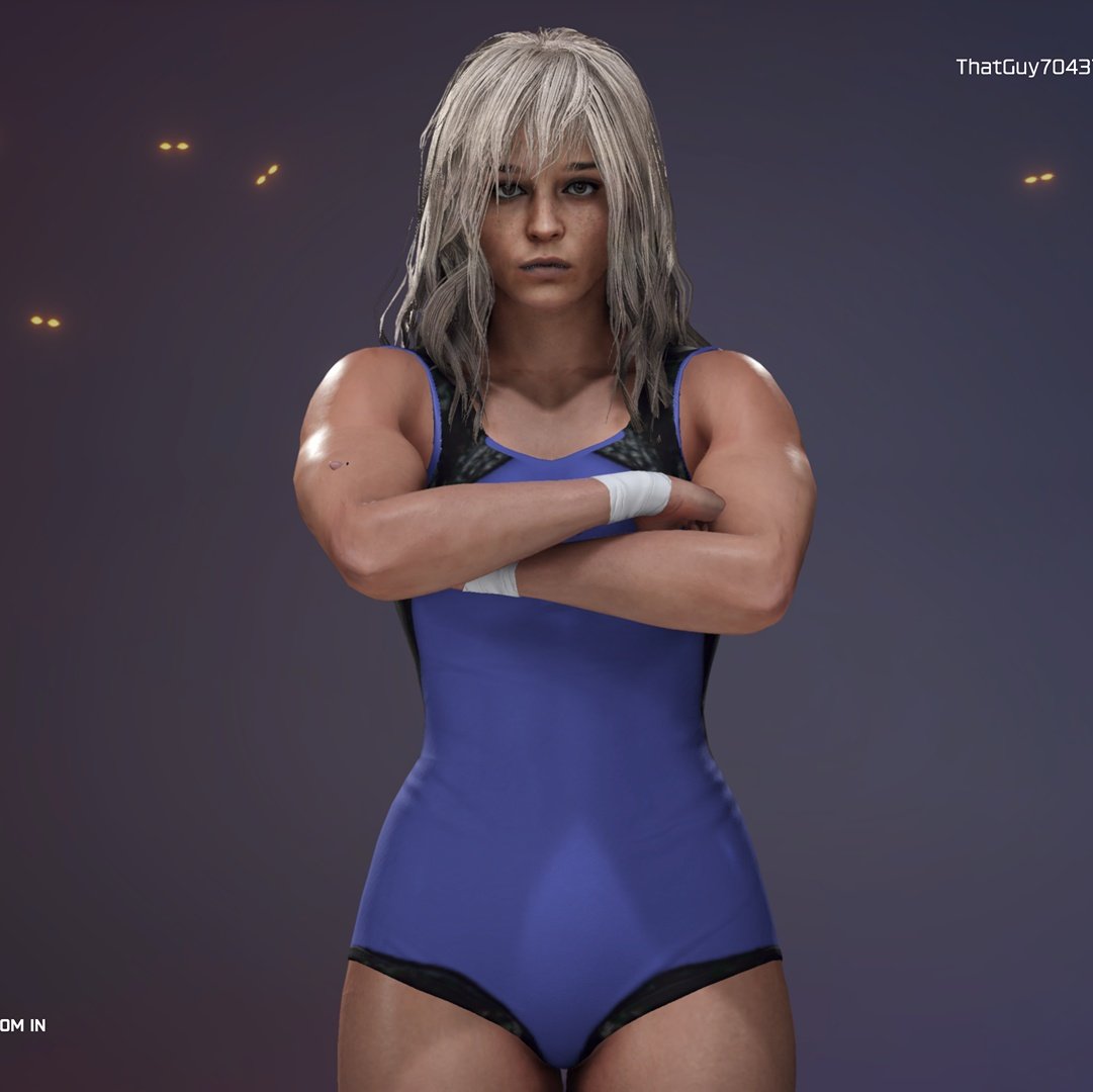 "Mat Demon" Lucia Barker is now available on CC (under tag LUCIA).

+ 2 alt-attires.

#WWE2K25
