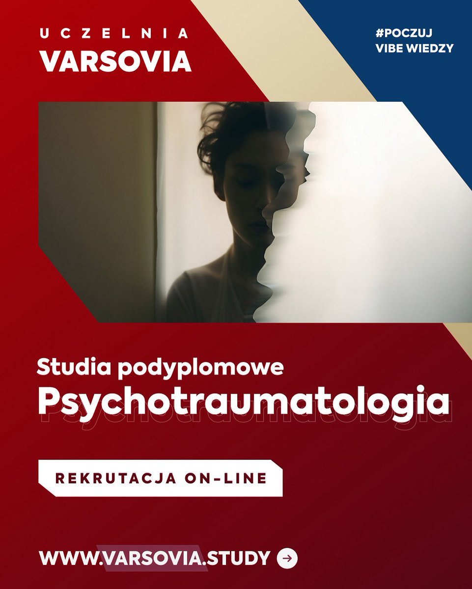 VarsoviaStudy's tweet image. Rekrutacja na nową edycję trwa❗️Zdobądź kwalifikacje – Psychotraumatologa🎓
👉 Studia dostępne w formie online na żywo dla całej Polski🧑💻👩💻
Psychotraumatologia to studia, dzięki którym poznasz mechanizmy traumy i nauczysz się pomagać w procesie zdrowienia psychicznego❣️…