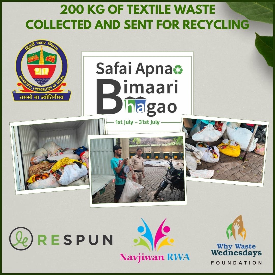 Swachh Survekshan MCD (@sbm_mcd) on Twitter photo Under guidance of <a href="/DCSOUTHZONE/">Deputy Commissioner,South Zone</a> Sh Dilkhush Meena, Why Waste Wednesdays Foundation & Respun collected & sent for recycling 200 kg of textile waste fabrics that would have been dumped otherwise
#SafaiApnaoBimaariBhagao
<a href="/SwachhBharatGov/">Swachh Bharat Urban</a>
<a href="/LtGovDelhi/">LG Delhi</a>
<a href="/RajaiqbalSingh3/">Raja Iqbal Singh</a>
<a href="/AshwaniKumar_92/">Ashwani Kumar</a> Under guidance of <a href="/DCSOUTHZONE/">Deputy Commissioner,South Zone</a> Sh Dilkhush Meena, Why Waste Wednesdays Foundation & Respun collected & sent for recycling 200 kg of textile waste fabrics that would have been dumped otherwise
#SafaiApnaoBimaariBhagao
<a href="/SwachhBharatGov/">Swachh Bharat Urban</a>
<a href="/LtGovDelhi/">LG Delhi</a>
<a href="/RajaiqbalSingh3/">Raja Iqbal Singh</a>
<a href="/AshwaniKumar_92/">Ashwani Kumar</a>
