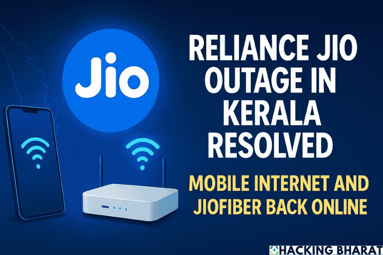 hackingbharat's tweet photo. Jio outage in Kerala and beyond sorted! Mobile internet, calls & JioFiber are all back online after yesterday's disruption. ๐
https://t.co/U5PURg49DW
#JioRestored #RelianceJio #JioOutage #NetworkRestored #Kerala #TechUpdate #ConnectedAgain https://t.co/EfvIxR7iSV