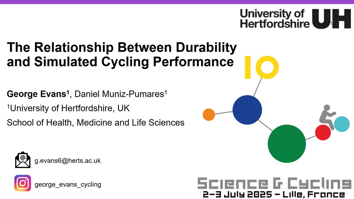 George_evans7's tweet image. Had the opportunity to present some provisional durability findings at the @ScienceCycling conference last week ahead of Le tour!🇫🇷
Super interesting couple of days!
