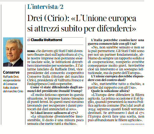 Fedagripesca - Confcooperative (@fedagripesca) on Twitter photo #Dazi, l'Europa difenda le filiere agricole. La situazione rischia di essere insostenibile per le nostre imprese. L'intervista al presidente Raffaele Drei oggi via <a href="/Corriere/">Corriere della Sera</a>. <a href="/Confcooperativ1/">Confcooperative</a> #Dazi, l'Europa difenda le filiere agricole. La situazione rischia di essere insostenibile per le nostre imprese. L'intervista al presidente Raffaele Drei oggi via <a href="/Corriere/">Corriere della Sera</a>. <a href="/Confcooperativ1/">Confcooperative</a>