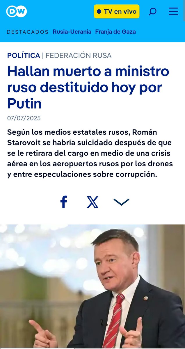 👁️👇🏼
Rosaviatsia, informa que desde el 5/7/25 se han registrado 485 cancelaciones aereas y se han aplazado 2.000 vuelos debido al riesgo por drones ucranianos.
📍La crisis aeroportuaria causó la destitución del titular de transporte ruso que fue hallado sin vida horas después.