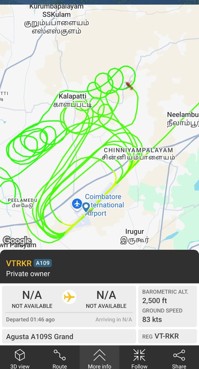 saampeter's tweet photo. It is more than 45 minutes this heli is circling, fuel dumping ah? #coimbatore https://t.co/NEJLcd3APy