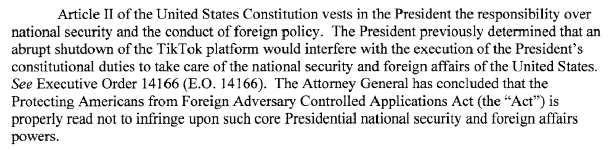 Shorter letter: "The AG has concluded that the law is best read as not having any effect, because national security." We already knew this, but seeing it in black and white is still striking. Oof.
