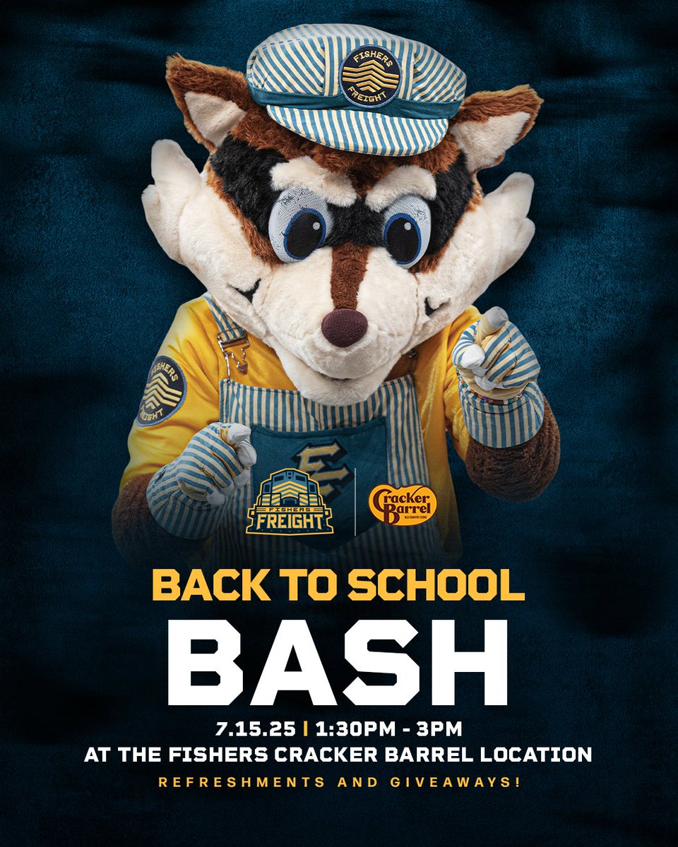 Fishers Freight Football (@fishersfreight) on Twitter photo 🎒🎉 Back to School Bash at Cracker Barrel! 🎉🎒
Join us for a fun-filled day with:
🎁 FREE backpack + water bottle + Kids meal giveaways (first 250 kids)
🎶  DJ
🥤 Refreshments 
🎪 Activities and more 
…and a special appearance from BANDIT 🐾!
🔗: facebook.com/share/193F7sSW… 🎒🎉 Back to School Bash at Cracker Barrel! 🎉🎒
Join us for a fun-filled day with:
🎁 FREE backpack + water bottle + Kids meal giveaways (first 250 kids)
🎶  DJ
🥤 Refreshments 
🎪 Activities and more 
…and a special appearance from BANDIT 🐾!
🔗: facebook.com/share/193F7sSW…