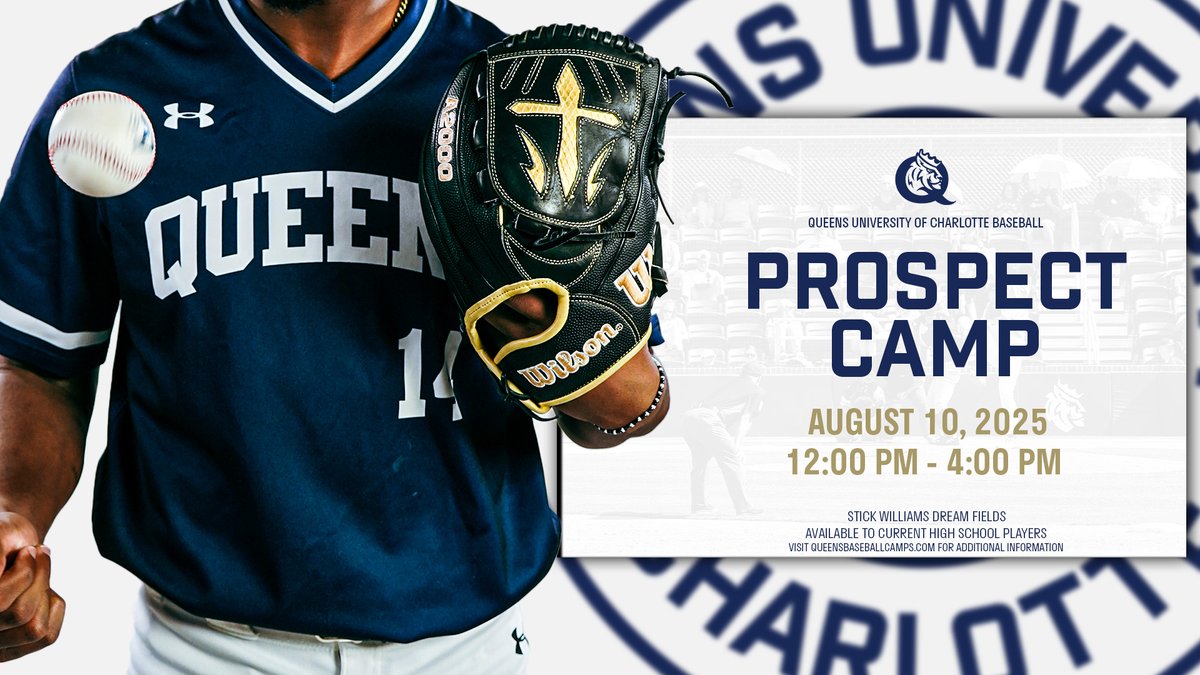 Queens_Baseball's tweet image. We have added a Prospect Camp this August, so don't miss your chance to play at The Stick and in front of our staff and players.
🔗queensbaseballcamps.com
#RoyalsRise | #QUeenCity | #MITA