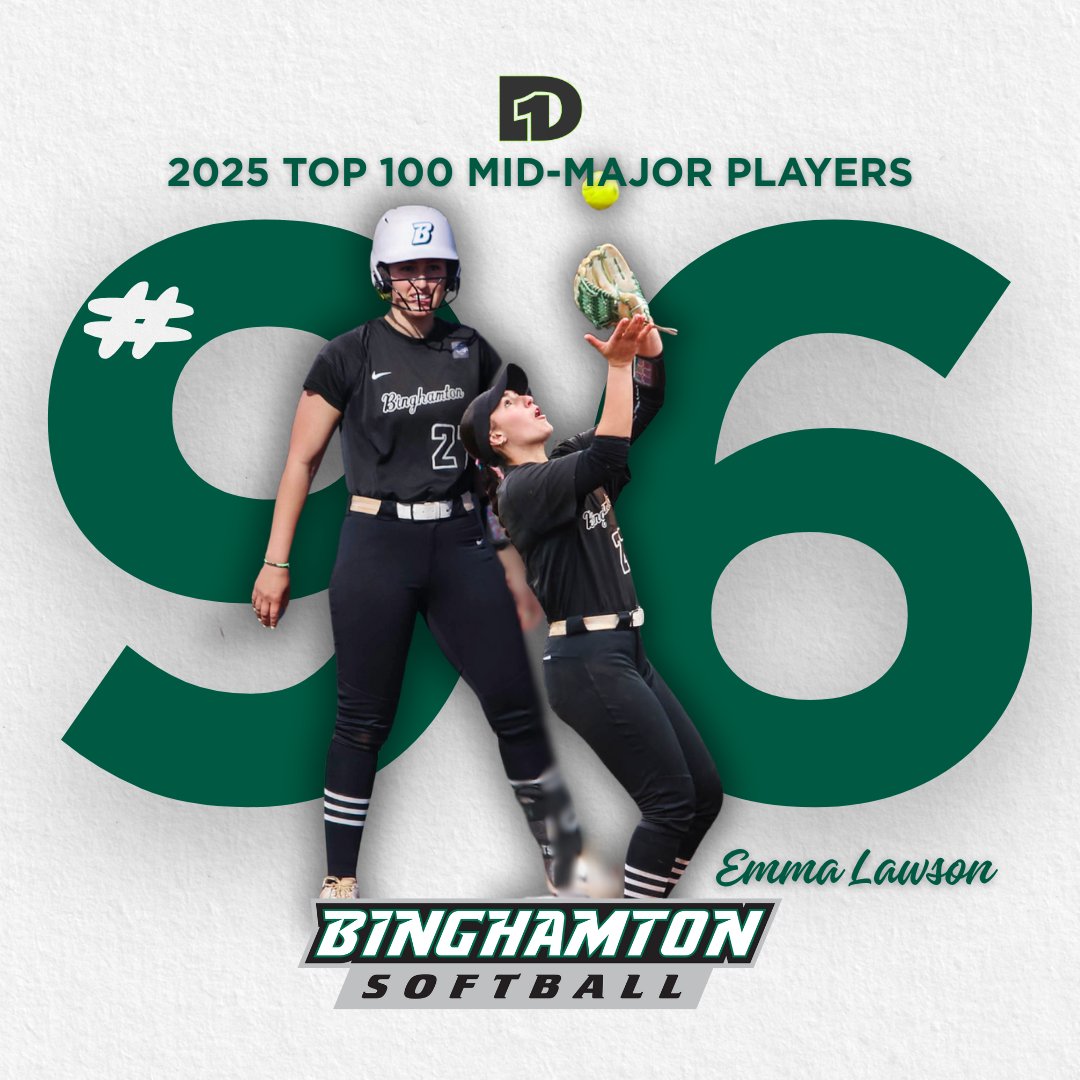 Congratulations to Brianna Roberts, Elisa Allen and Emma Lawson on being chosen among the Top 100 Mid-Major Players by @_d1softball for the 2025 season!

tinyurl.com/2pfef7dr

#ONEBinghamton #AESB