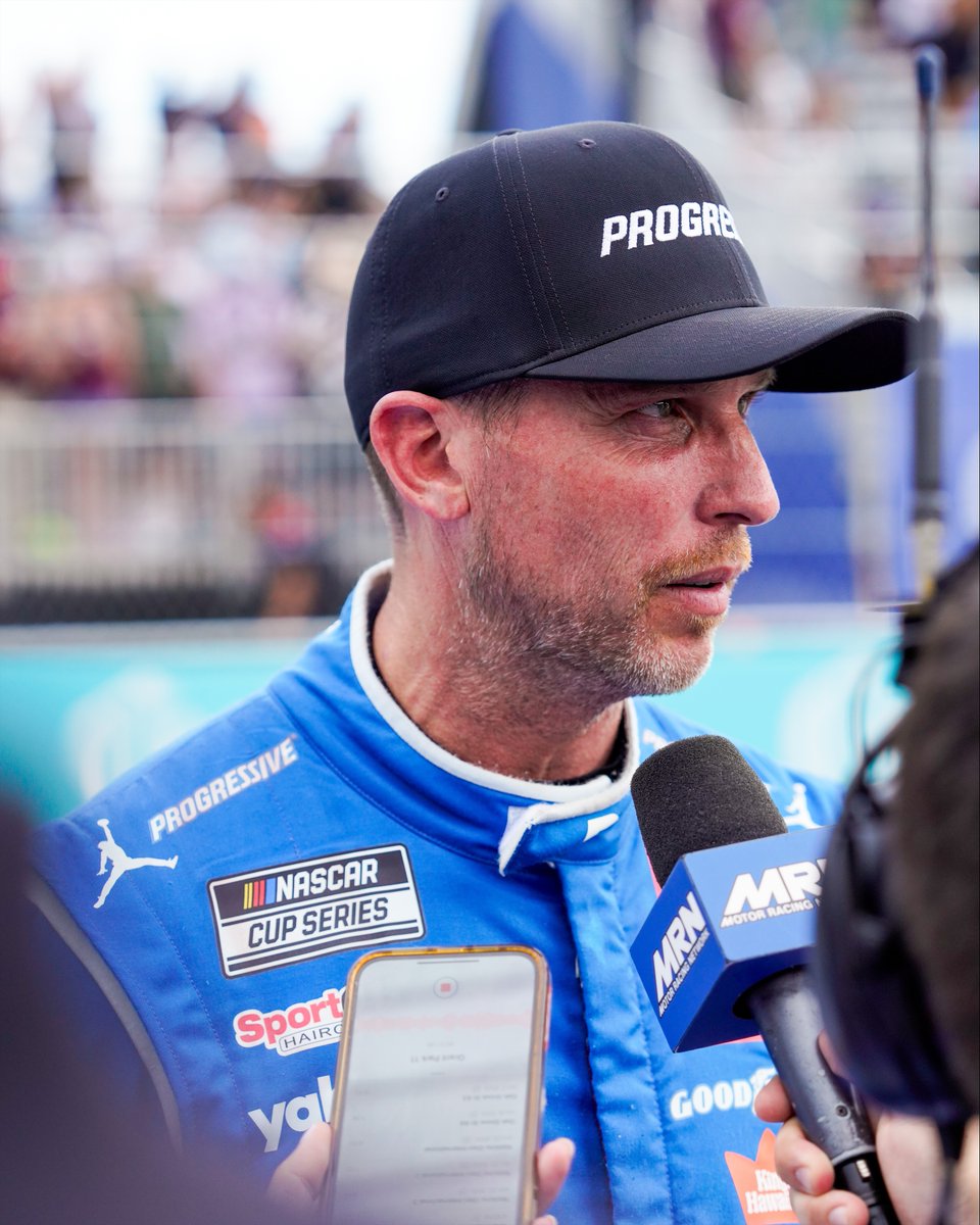 NASCAR's tweet photo. After starting in the rear due to an engine change, @dennyhamlin rallied to finish fourth at @NASCARChicago. https://t.co/SpTAYgH3h9