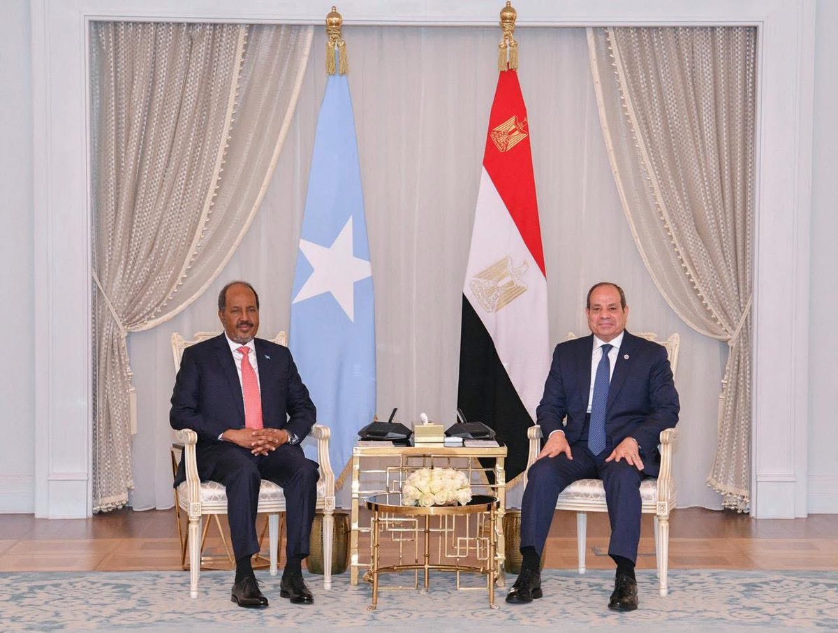 HassanSMohamud's tweet image. Today in Al Alamein, Egypt, I held bilateral talks with H.E. President @AlsisiOfficial. We explored various avenues to strengthen Somalia-Egypt ties across key strategic areas. I am confident that our engagement will usher in a new era of robust cooperation and shared progress.