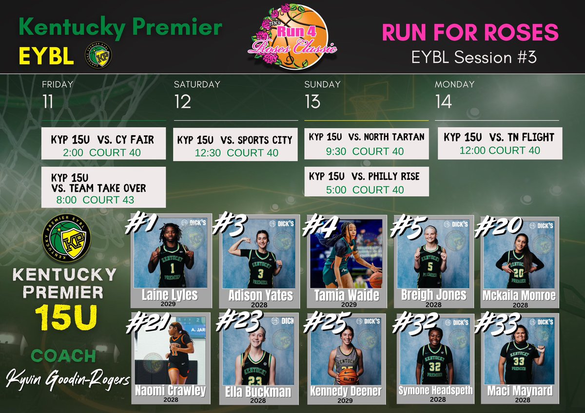 4 More Days Until <a href="/TFNsRun4Roses/">TFN's Run 4 Roses</a> 
<a href="/KentuckyPremier/">Kentucky Premier EYBL</a>