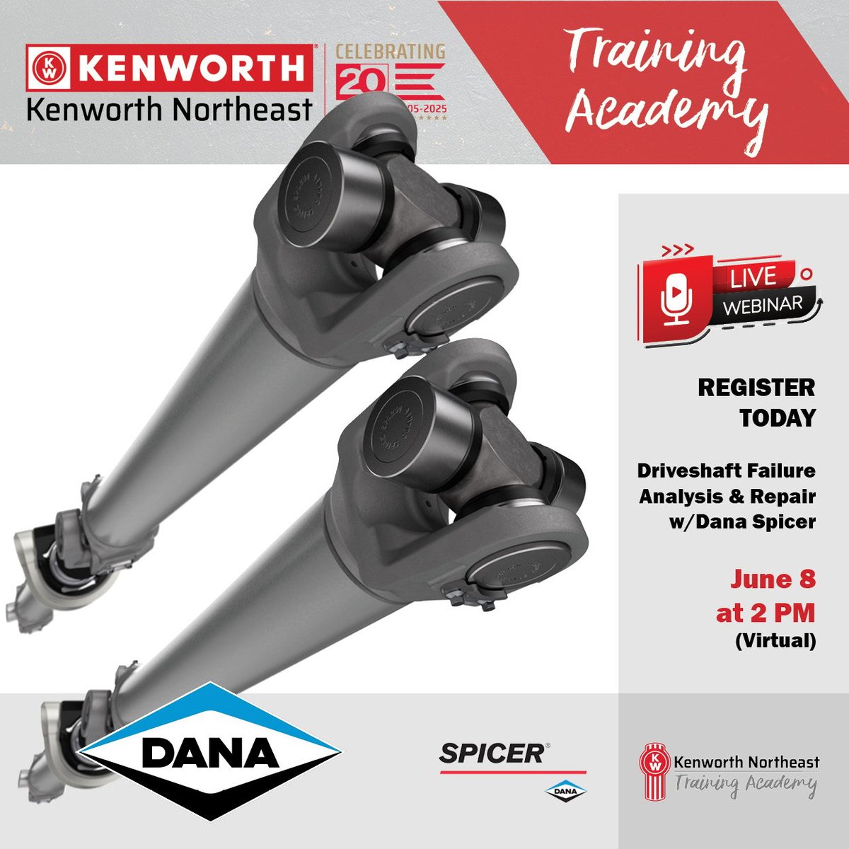 🔧 Discover the keys to driveshaft failure analysis and repair with experts from Dana Spicer!
📅 July 8 | 🕑 2 PM | 💻 Virtual Event
👉 Register now to secure your spot! hubs.la/Q03tsp_w0
#DriveshaftFailure #FailureAnalysis #FleetMaintenance #TruckRepair