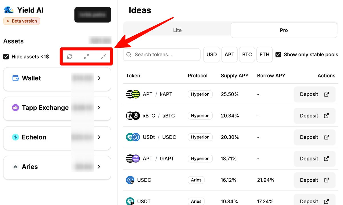 FinKeeper's tweet image. New week β new smoothness on ai.finkeeper.pro βοΈ
π Refresh all positions without reloading the page
π One click to collapse or expand all protocols at once
Less fuss, more flow. Happy Monday π
#DeFiUX #Aptos #YieldAI