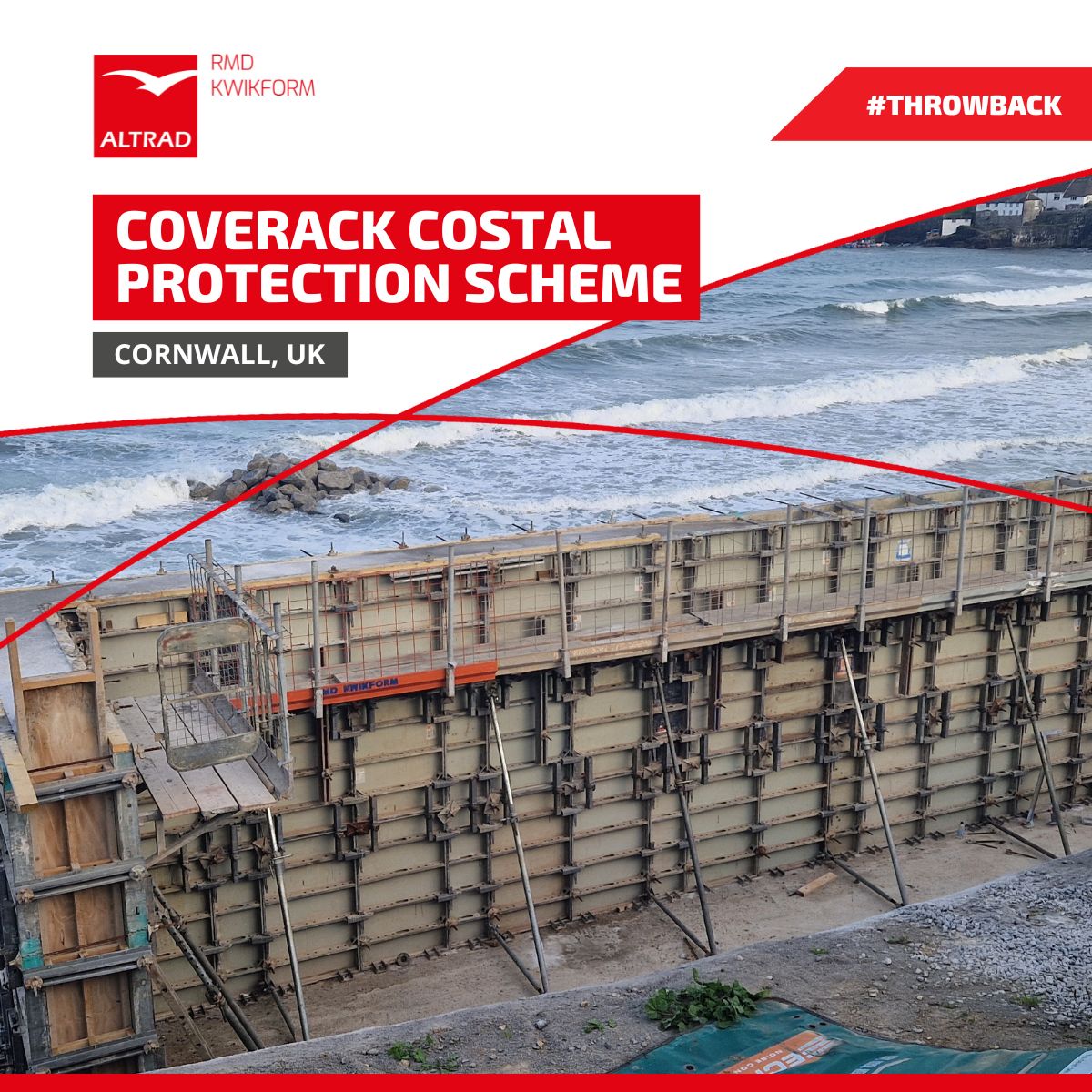 RMDKwikform's tweet image. Throwback to our work with Cormac Ltd on the Coverack Coastal Protection Scheme in Cornwall.

We supplied Minima panels to cast the base and walls of a new retaining wall.

📐 4 pours for the base
🧱 4 pours for the wall

Explore Minima: bit.ly/3TrxWGX

#WallFormwork