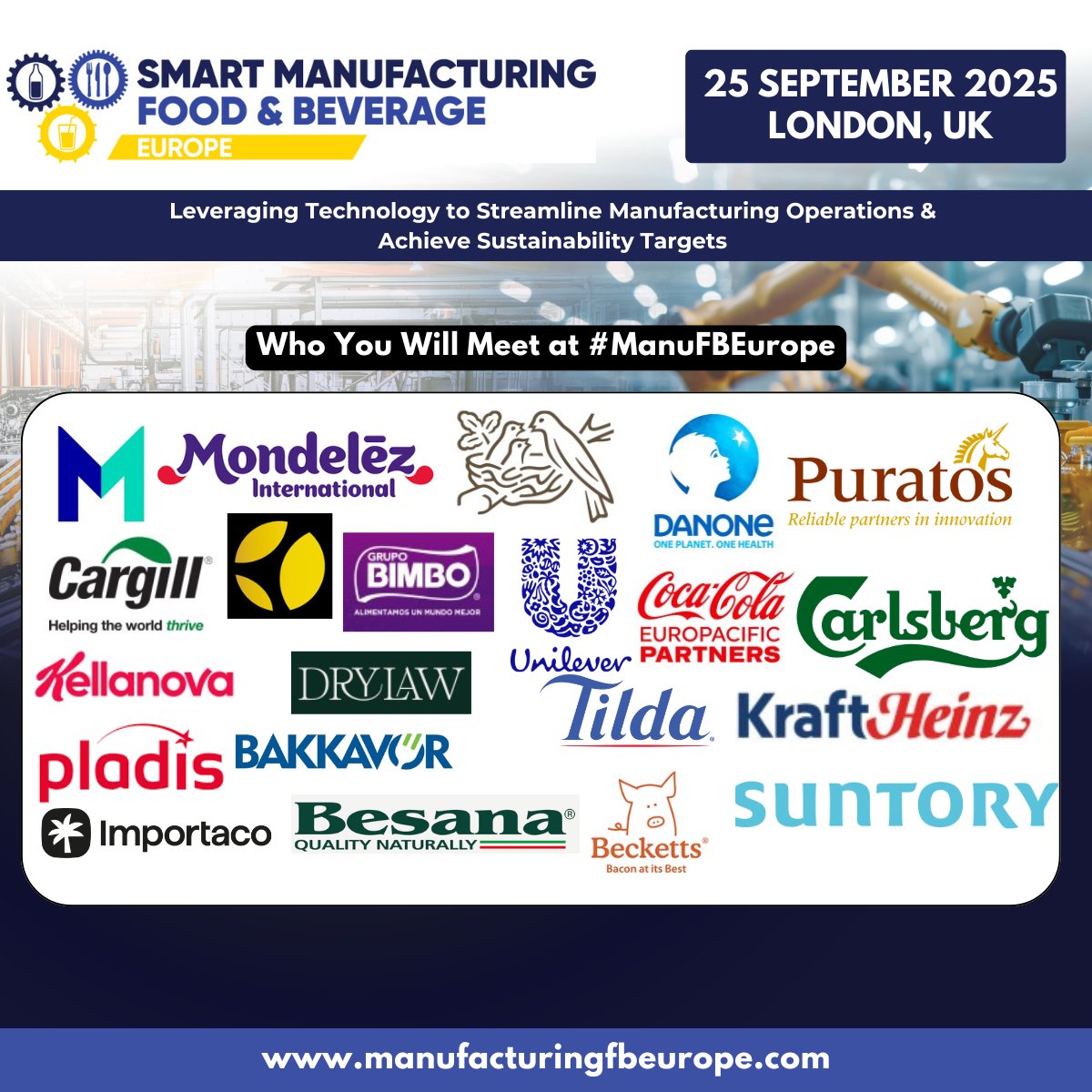AMG World Events (@amgworldevents) on Twitter photo At this year's Smart Manufacturing for Food & Beverage Europe (25 Sep, London), we're not just talking #DigitalTransformation but delivering it.
Join #Manufacturing decision-makers from
<a href="/MDLZ/">Mondelēz Intl</a> <a href="/Danone/">Danone</a> <a href="/CocaColaEP/">Coca-Cola Europacific Partners</a> <a href="/carlsberg/">Carlsberg</a> & more.
Register here: bit.ly/manufbeur-tw At this year's Smart Manufacturing for Food & Beverage Europe (25 Sep, London), we're not just talking #DigitalTransformation but delivering it.
Join #Manufacturing decision-makers from
<a href="/MDLZ/">Mondelēz Intl</a> <a href="/Danone/">Danone</a> <a href="/CocaColaEP/">Coca-Cola Europacific Partners</a> <a href="/carlsberg/">Carlsberg</a> & more.
Register here: bit.ly/manufbeur-tw