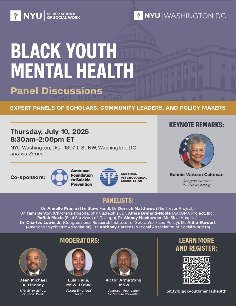 Join AFSP's <a href="/1of2vics/">Victor Armstrong, MSW</a> for a conversation on the progress since the Congressional Black Caucus Emergency Taskforce on Black Youth Suicide and Mental Health published "Ring The Alarm: The Crisis of Black Youth Suicide and Mental Health."

Register: web.cvent.com/event/2c390bda…