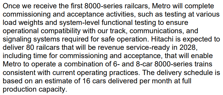 rachelweinerwp's tweet image. Metro says 8000 series trains will be ready to roll in 2028