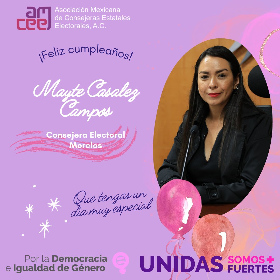 #Hoy festejamos el cumpleaños de <a href="/casalez_mayte/">Mayte Casalez Campos</a>, Consejera Electoral del <a href="/impepac/">impepac</a> 

Qué pases un tiempo de celebración increíble en compañía de tus seres queridos 🎂🎈