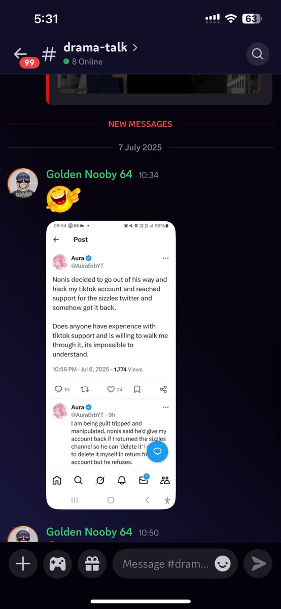 MaxNebulaYT's tweet image. Nonis Has a Secret server where his biggest glazers and supporters talk to each other and slander the ones against him
Honestly pathetic how little they have 😂✌️