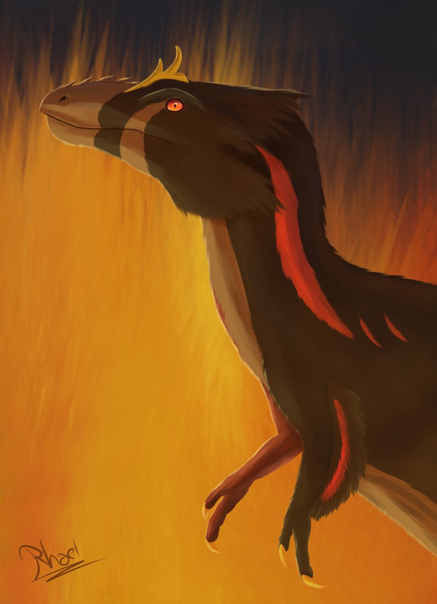 rhaeloth's tweet image. You have alerted the dinosaur, and now he&apos;s staring right into your soul.
Believe it or not, this is the first time I draw a dinosaur. And I&apos;m happy with the result.

First revenge for manulfluff!