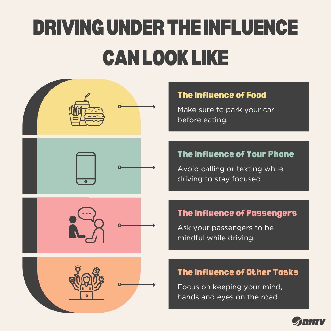 There's plenty of forms of driving under the influence, not just alcohol or drugs. Stay focused and keep your eyes on the road
