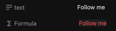 For people obsessed with Notion customization

Here’s a cool trick:

You can color a text property easily:

1. Create a text property
2. Create a formula
3. Use: style(Text Property, "red", "gray_background")