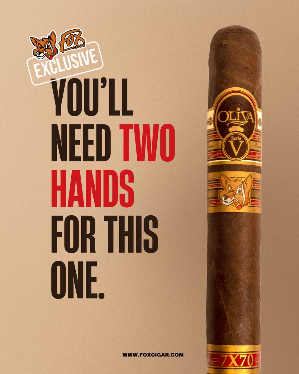 fox_cigar's tweet photo. This one isn’t a quick smoke—it’s a full commitment. Would you light up a 7x70 or is that too much cigar for your taste? Drop your thoughts below—we wanna know who’s team BIG and who’s passing on the heavyweights.
#OlivaSerieV #FoxExclusive #CigarLife #CigarCommunity https://t.co/WxaDHr2xmN