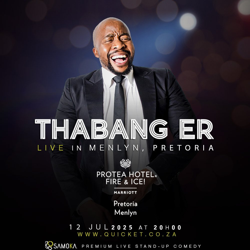 🚨🚨  One Man Show 🚨🚨
Comedy Night 📍
Thabang ER LiVE In Menlyn, Pretoria. 📌
This coming Saturday 12 July @ 8pm

Tickets Available online at Quicket - from R250 - (Link): 
qkt.io/thabangerpta