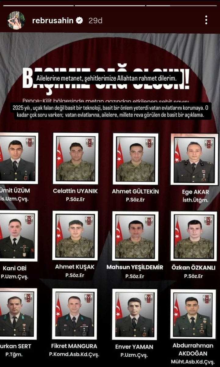 Ebru Şahin instagramdan yeni bir hikaye paylaştı. 🙏🏻