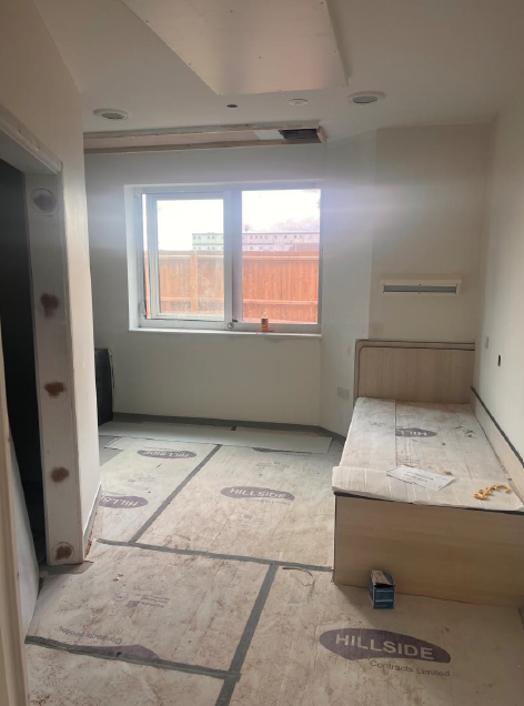 buildingnottshc's tweet photo. Dove Ward at Blossomwood is progressing well, the bedrooms are taking shape @NottsHcEandF https://t.co/FRO98NIuhZ