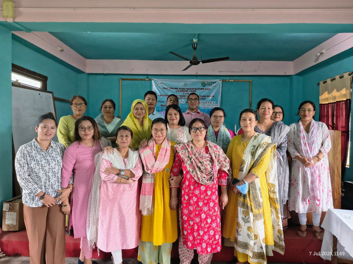 FSSAI registration awareness camp held today in Kakching, Manipur for Anganwadi Centres! 
Supervisors, Anganwadi Workers &amp; others learned the FSSAI registration process, with certificate even issued on the spot! Empowering safer food practices. #FSSAIinState