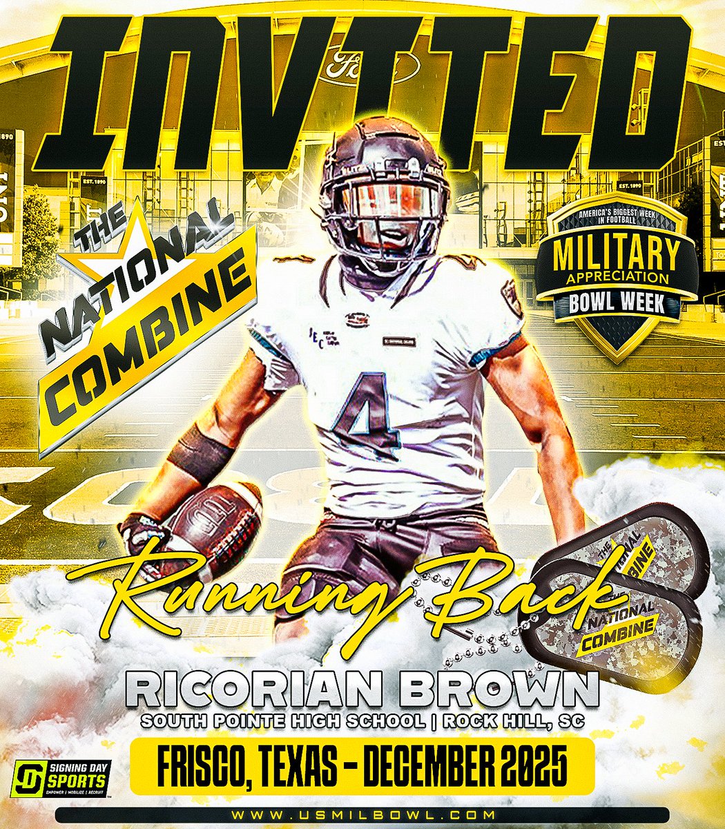 DESTINATION: DALLAS, TX 
<a href="/rjjbrown5/">Rj Brown</a> is headed to #TheNationalCombine this December. Click below for <a href="/CFootballskills/">Freddie Brown Jr</a> to evaluate your best athletes: forms.gle/ESBT66r9RRnHqA…
