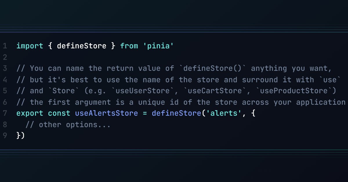 Exploring Pinia stores for Vue.js state management? 🍍

These centralized data containers streamline state sharing across components.

Learn to define and implement stores efficiently in this official Pinia documentation: pinia.vuejs.org/core-concepts/