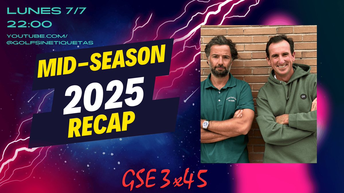🚩Es momento de analizar lo que llevamos y, sobre todo, lo que nos queda por delante en este 2025 golfístico.

🇺🇸🇪🇺Especial ojo a los equipos Ryder y a sus estrellas.

💪🏻¡ Nos vemos a las 22:00!