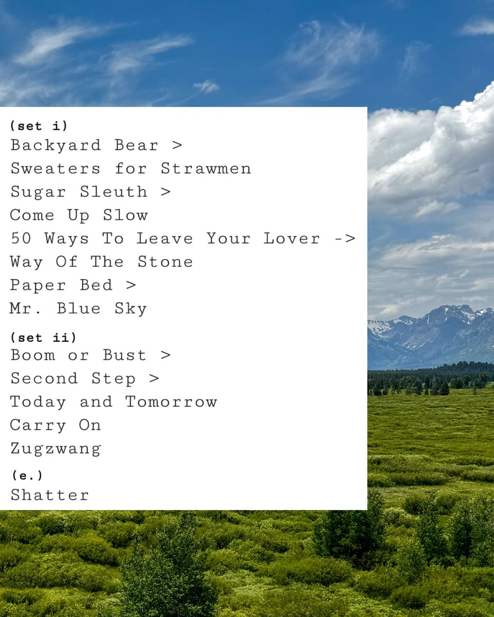 eggylive's tweet image. 7.6.25 // Teton Village, WY 

🔗 full setlist notes on thecarton.net