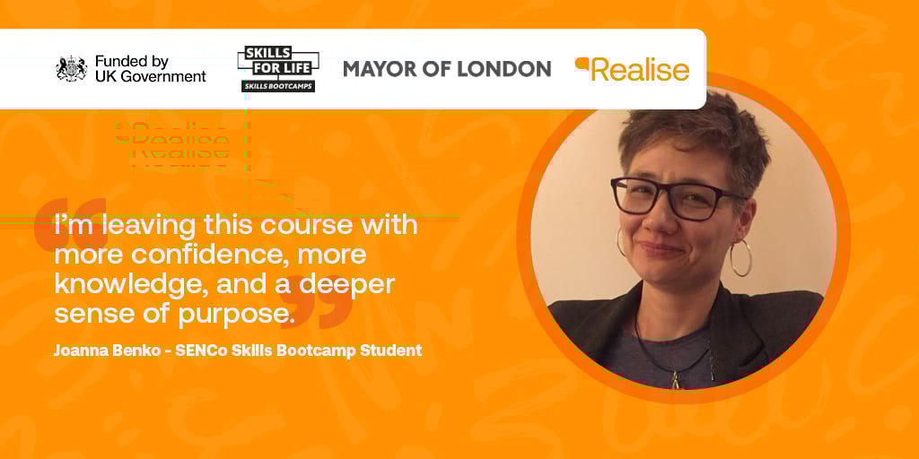 Joanna completed the #SENCo #Skills #SkillsBootcamp with us &amp; gained new confidence &amp; clarity in supporting children with #SEND.

Did you know, there's up to 90% funding available for this course in Lancs, Herts, London, Lincs &amp; Leics?

Read case study: go.realise.training/3TotsRB