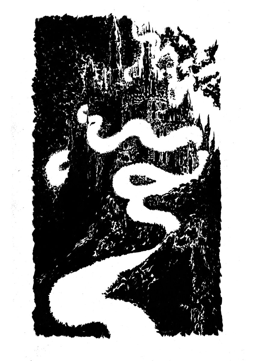 Spirit of The Serpent. Ink on paper.