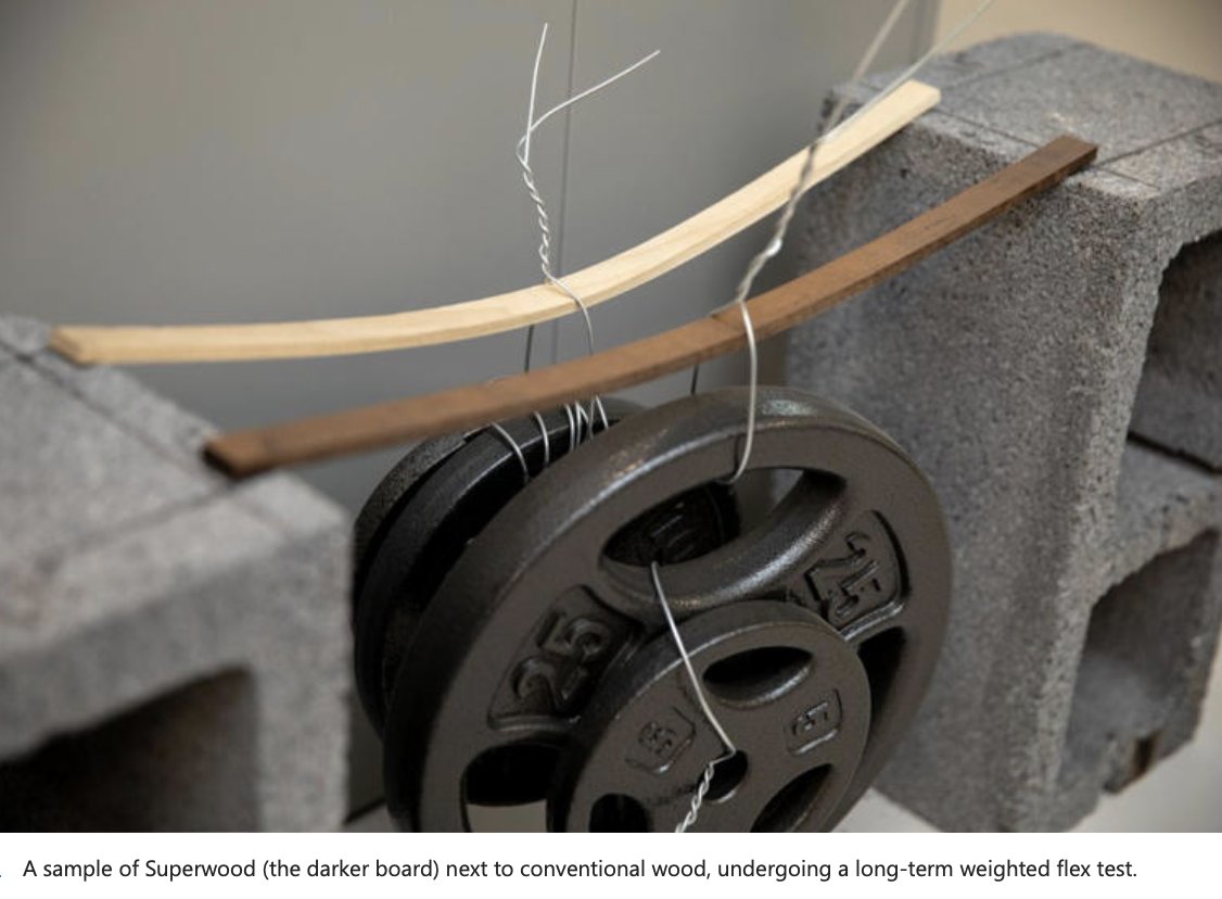 ARPAE's tweet image. SuperWood is stronger than steel, yet 1/6 the weight. @invent_wood, funded in part by @ARPAE, says it could someday replace steel I-beams in the skeleton of a building, while being impact-resistant enough for bulletproof doors.
Read more below in @WSJ.
bit.ly/4nA0CLJ