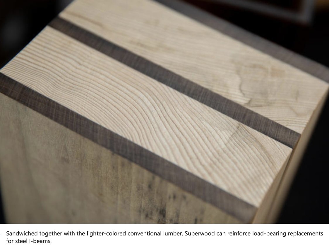 ARPAE's tweet image. SuperWood is stronger than steel, yet 1/6 the weight. @invent_wood, funded in part by @ARPAE, says it could someday replace steel I-beams in the skeleton of a building, while being impact-resistant enough for bulletproof doors.
Read more below in @WSJ.
bit.ly/4nA0CLJ