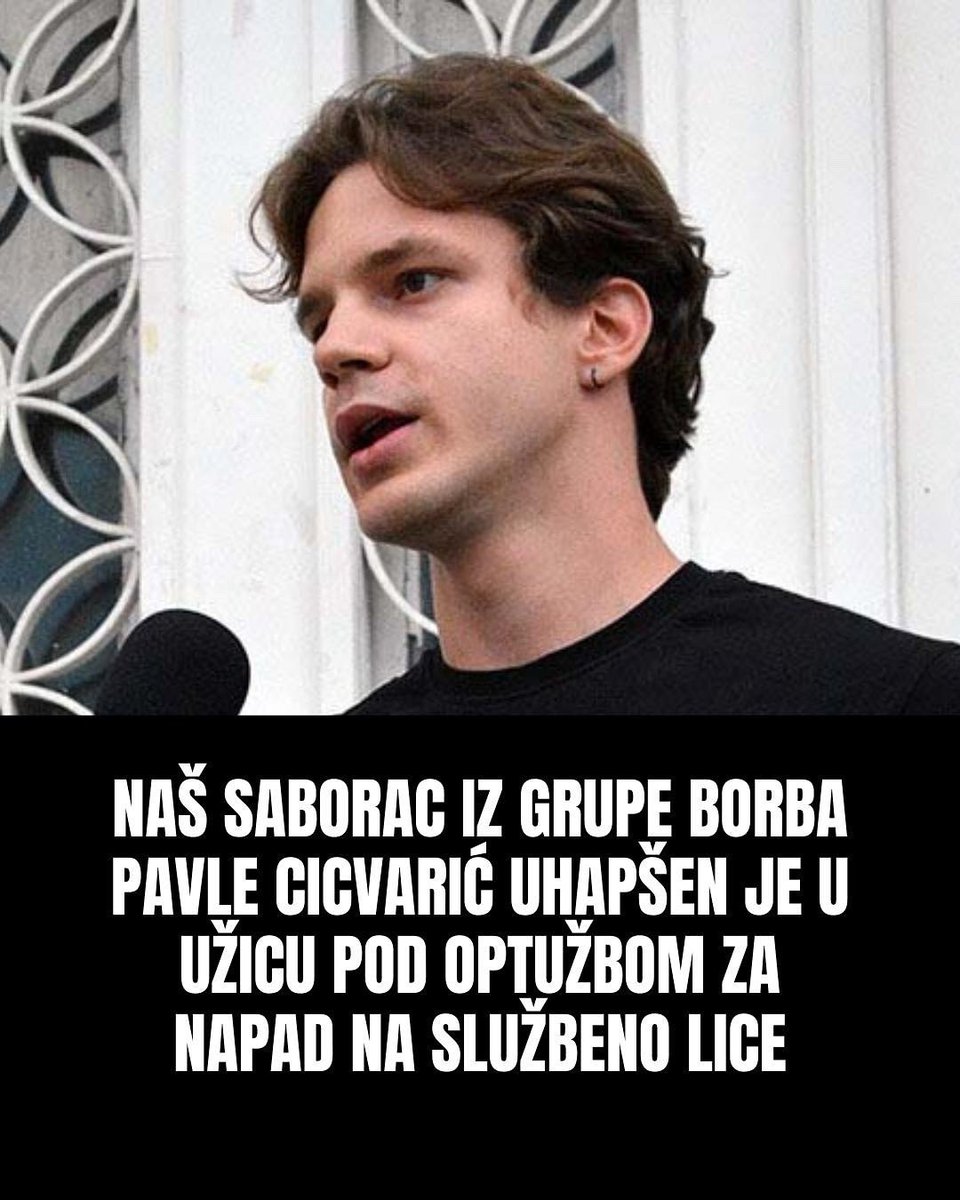 SviĆe. I ti ćeš. (@svice_rs) on Twitter photo Danas je u Užicu policija uhapsila više lica zbog optužbi za napad na službeno lice, među kojima su i Vladan Sinđić lokalni odbornik <a href="/nedavimobgd/">Zeleno-levi front</a> i Pavle Cicvarić student i aktivista grupe Borba Danas je u Užicu policija uhapsila više lica zbog optužbi za napad na službeno lice, među kojima su i Vladan Sinđić lokalni odbornik <a href="/nedavimobgd/">Zeleno-levi front</a> i Pavle Cicvarić student i aktivista grupe Borba