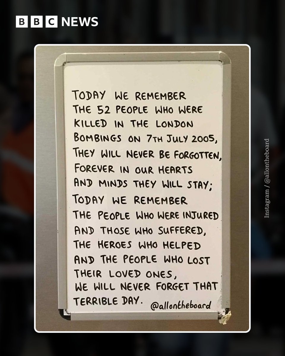 A touching tribute ❤️
20 years on from the London bombings, <a href="/allontheboard/">All On The Board</a> have shared a heartfelt message remembering the 52 lives lost.