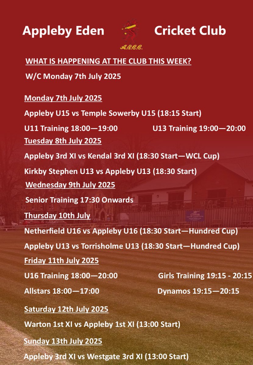 This week at AECC 🏏