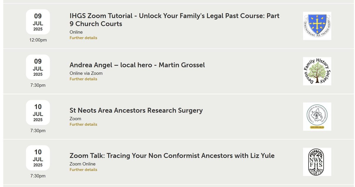 Some great online #FamilyHistory talks coming up soon! familyhistoryfederation.com/news-and-events
